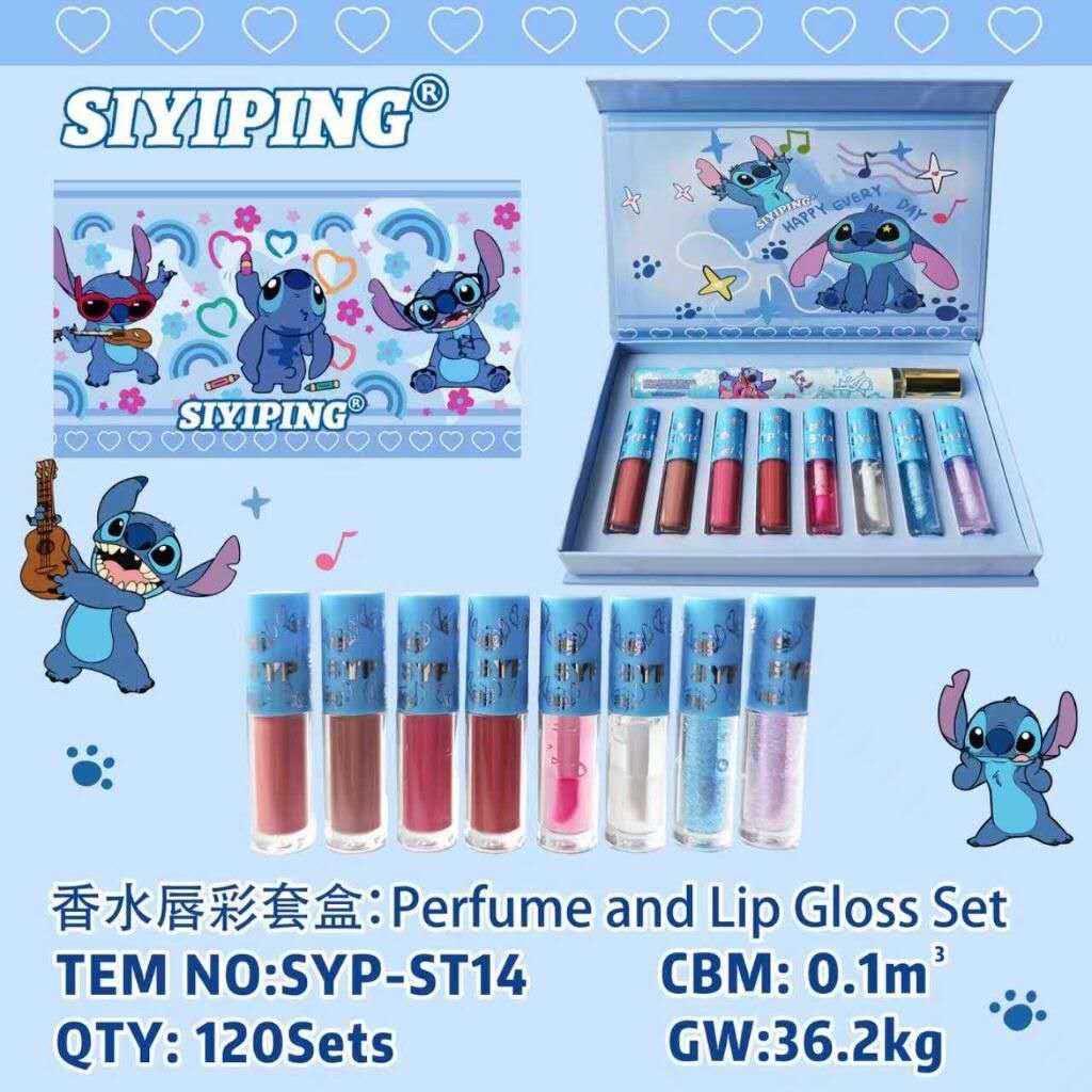 Lip Gloss and Perfume Set (Stitch/Labubu/Strawberry Shortcake)